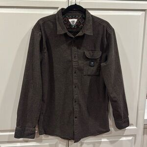 Vissla dark brown button up shirt